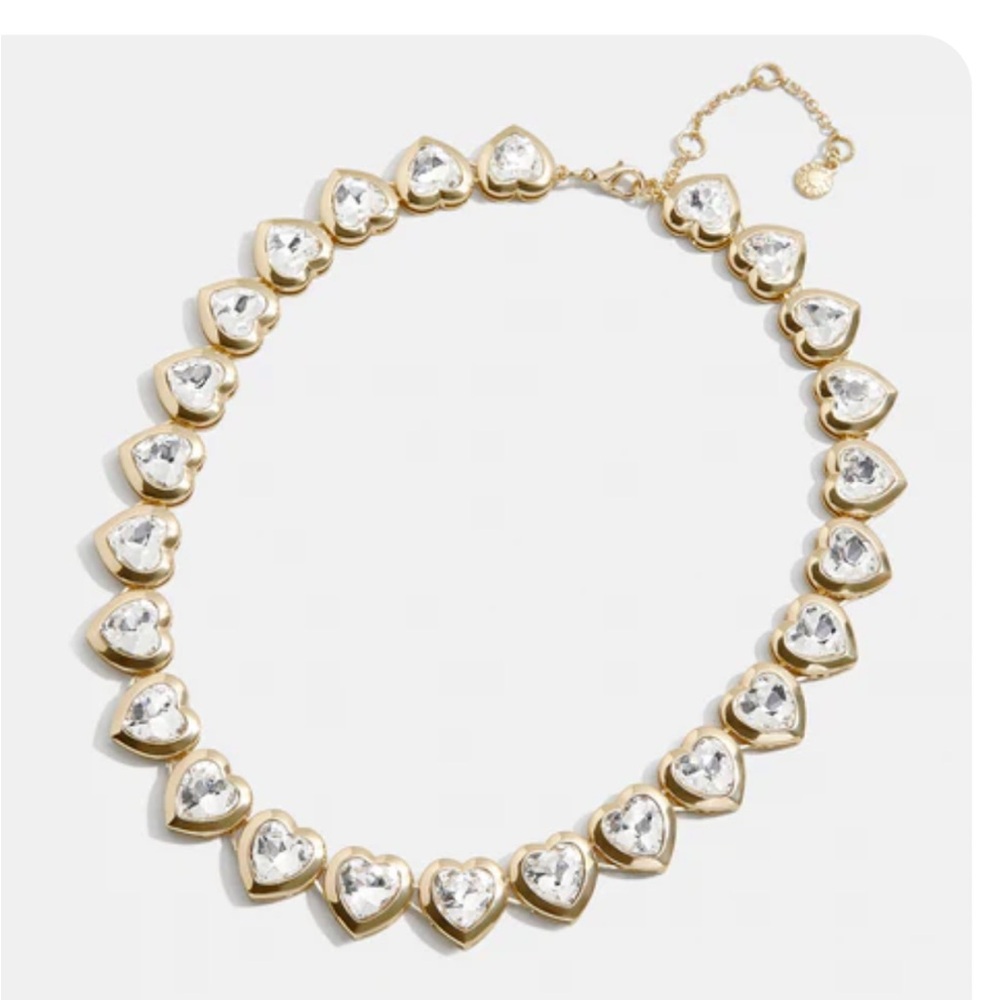 New BaubleBar Desiree Clear/Gold Heart Necklace